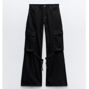 Zara TRF CARGO MID-RISE JEANS